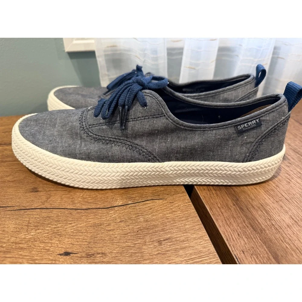 Sperry Women's‎ Blue Denim Canvas Boat Shoes Sneakers Size 9.5M